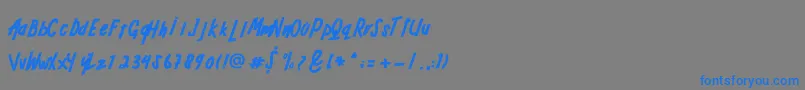 フォントADRENALINE – 灰色の背景に青い文字