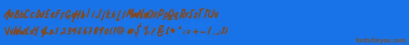 ADRENALINE Font – Brown Fonts on Blue Background