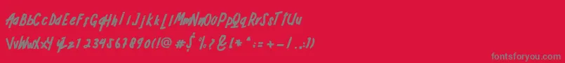 フォントADRENALINE – 赤い背景に灰色の文字