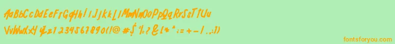 ADRENALINE Font – Orange Fonts on Green Background