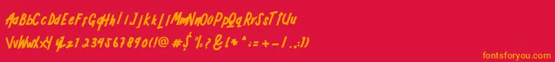 ADRENALINE Font – Orange Fonts on Red Background