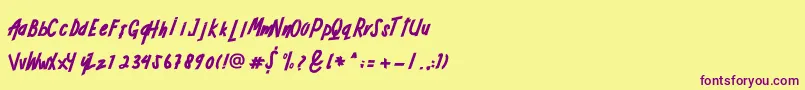 ADRENALINE Font – Purple Fonts on Yellow Background