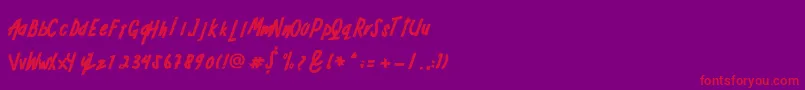 フォントADRENALINE – 紫の背景に赤い文字