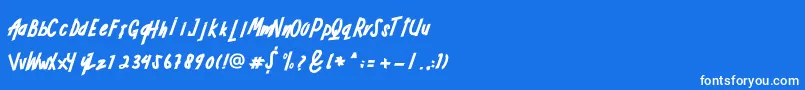 フォントADRENALINE – 青い背景に白い文字