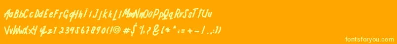 ADRENALINE Font – Yellow Fonts on Orange Background
