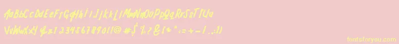 ADRENALINE-Schriftart – Gelbe Schriften auf rosa Hintergrund