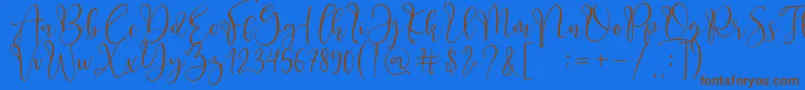 Adsila Font – Brown Fonts on Blue Background