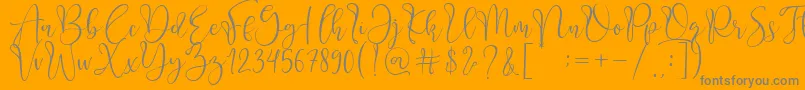 フォントAdsila – オレンジの背景に灰色の文字