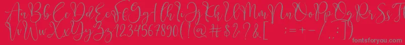 フォントAdsila – 赤い背景に灰色の文字