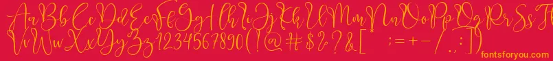 Adsila Font – Orange Fonts on Red Background