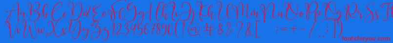 Adsila-fontti – punaiset fontit sinisellä taustalla