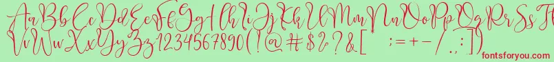 Adsila Font – Red Fonts on Green Background