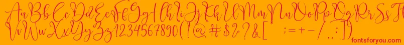 Adsila Font – Red Fonts on Orange Background
