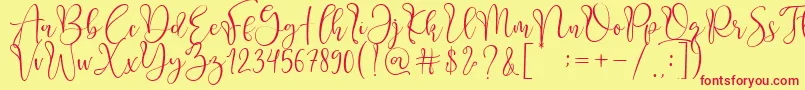 Adsila Font – Red Fonts on Yellow Background