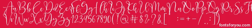Adsila Font – White Fonts on Red Background