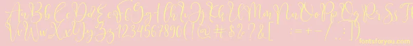 Adsila Font – Yellow Fonts on Pink Background