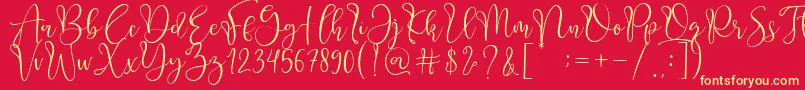Adsila Font – Yellow Fonts on Red Background