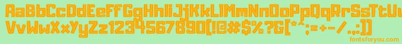 Adumu Inline Font – Orange Fonts on Green Background
