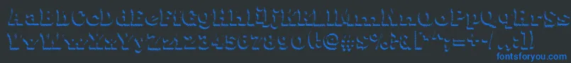 MaxxiDotsShadows Font – Blue Fonts on Black Background