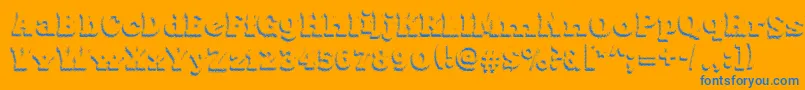 MaxxiDotsShadows Font – Blue Fonts on Orange Background