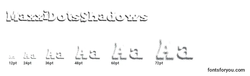 Размеры шрифта MaxxiDotsShadows