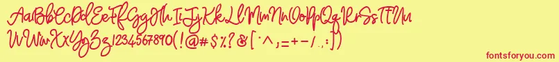 Adventure Dreamer Font – Red Fonts on Yellow Background