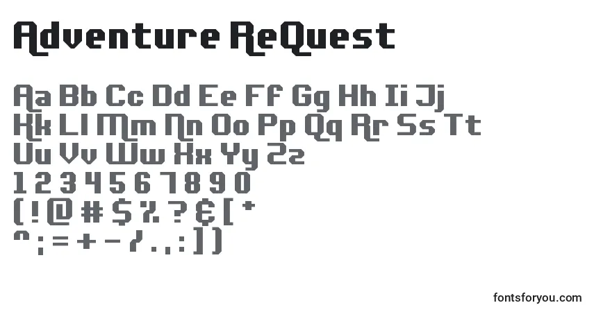 Adventure ReQuest-fontti – aakkoset, numerot, erikoismerkit