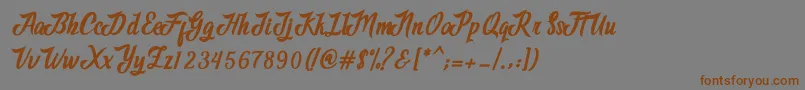 Adventure Script-fontti – ruskeat fontit harmaalla taustalla
