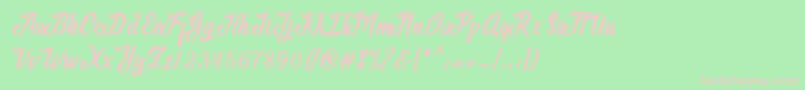 Adventure Script Font – Pink Fonts on Green Background