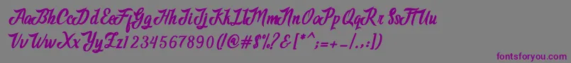 Adventure Script Font – Purple Fonts on Gray Background