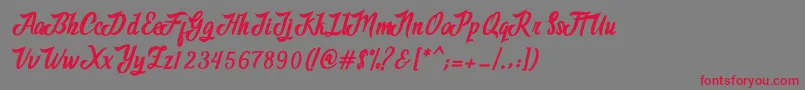 Adventure Script Font – Red Fonts on Gray Background