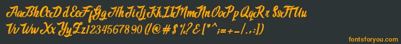 フォントAdventure Script – 黒い背景にオレンジの文字