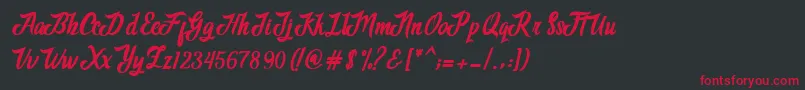 Adventure Script Font – Red Fonts on Black Background