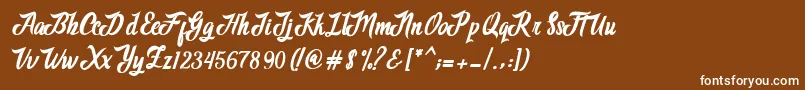 フォントAdventure Script – 茶色の背景に白い文字