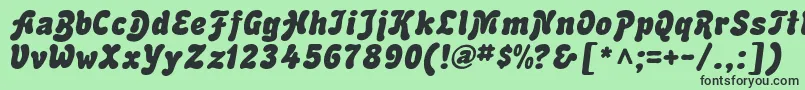 Advert Italic Font – Black Fonts on Green Background