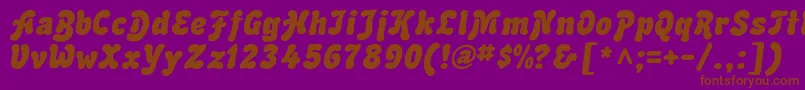 Advert Italic Font – Brown Fonts on Purple Background