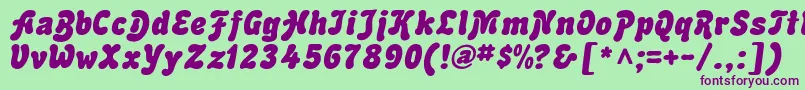 Advert Italic Font – Purple Fonts on Green Background