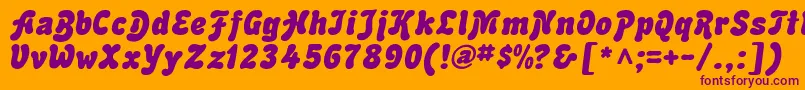 Advert Italic Font – Purple Fonts on Orange Background