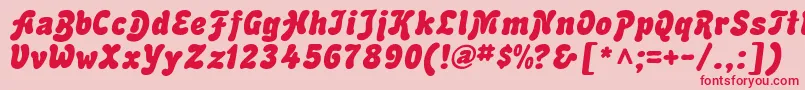 Advert Italic-fontti – punaiset fontit vaaleanpunaisella taustalla