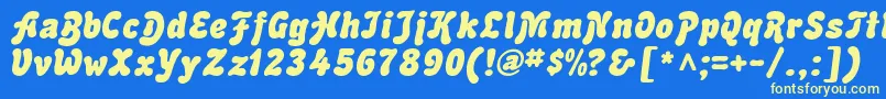 Шрифт Advert Italic – жёлтые шрифты на синем фоне