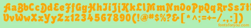 Advert Regular Font – Orange Fonts on Green Background