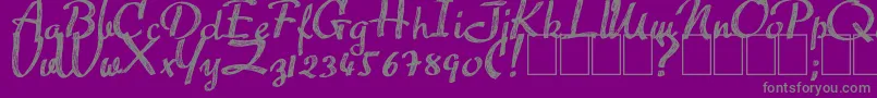 Advert-Schriftart – Graue Schriften auf violettem Hintergrund