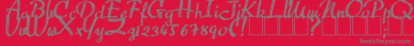 Advert Font – Gray Fonts on Red Background