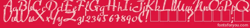 Advert Font – Pink Fonts on Red Background