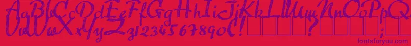 Advert Font – Purple Fonts on Red Background