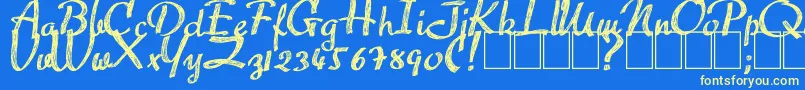 Advert Font – Yellow Fonts on Blue Background