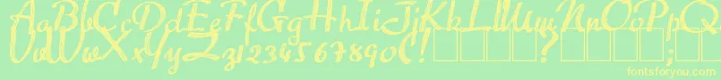 Advert Font – Yellow Fonts on Green Background