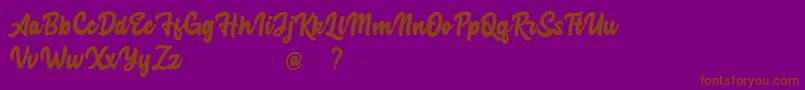 Шрифт Advocate personal use – коричневые шрифты на фиолетовом фоне