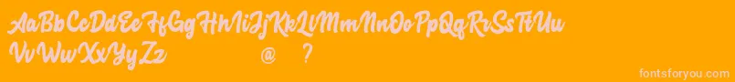 Advocate personal use-Schriftart – Rosa Schriften auf orangefarbenem Hintergrund