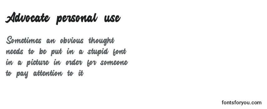 Advocate personal use Font